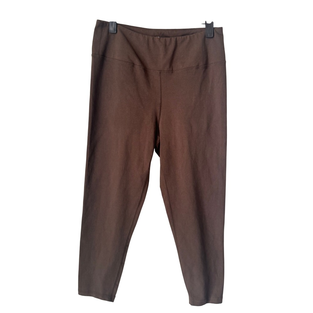 MATE the Label Brown Organic Cotton Stretch High Rise Cropped Leggings XL